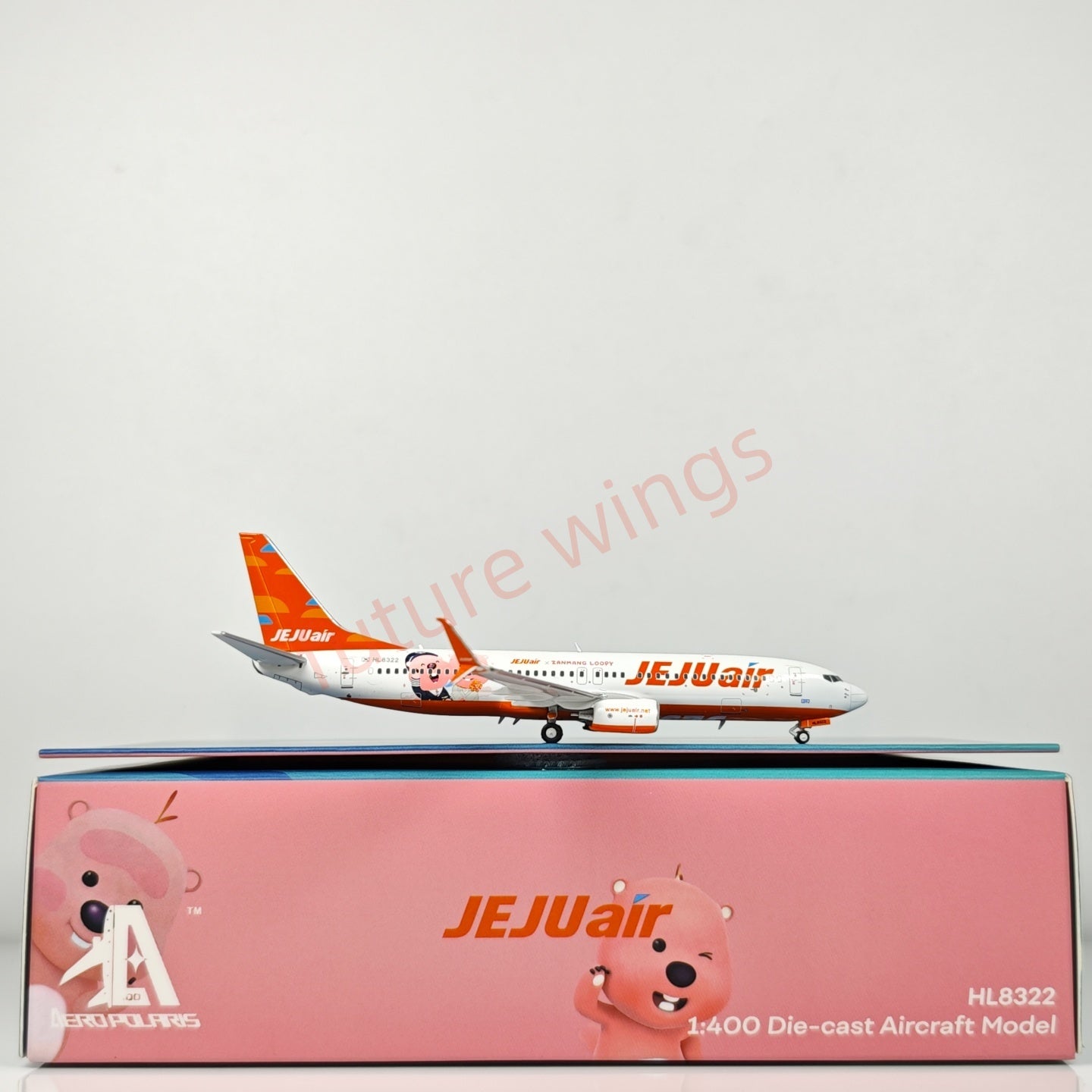 1:400 AeroPolaris JEJU Air B737-800 HL8322 Aircraft Model+Free Tractor