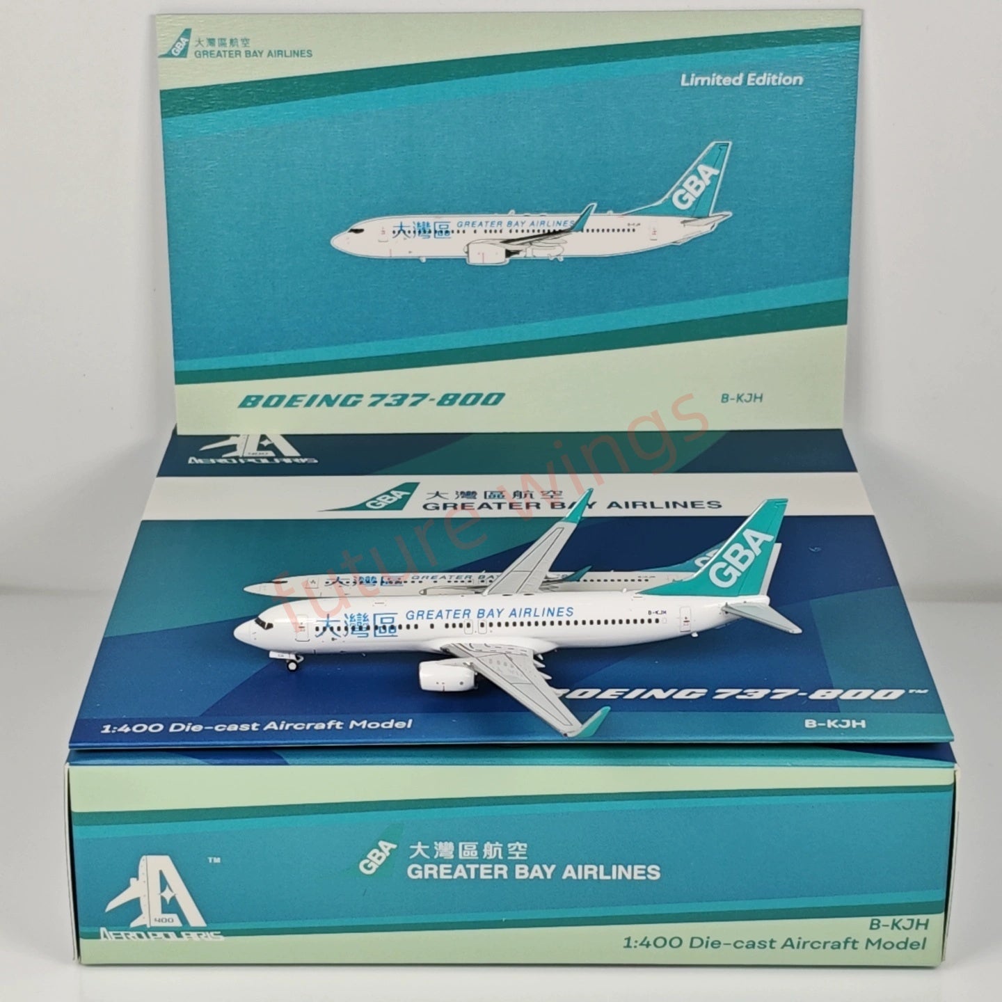 1:400 AeroPolaris Greater Bay Airlines B737-800 B-KJH Aircraft Model+Free Tractor