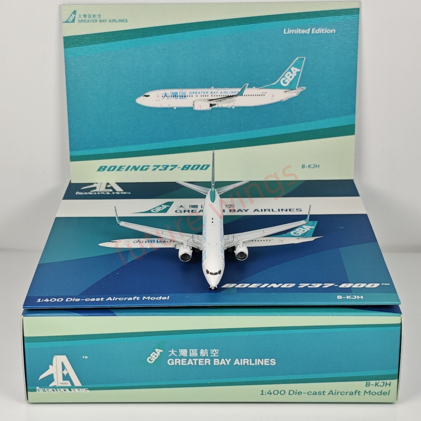 1:400 AeroPolaris Greater Bay Airlines B737-800 B-KJH Aircraft Model+Free Tractor