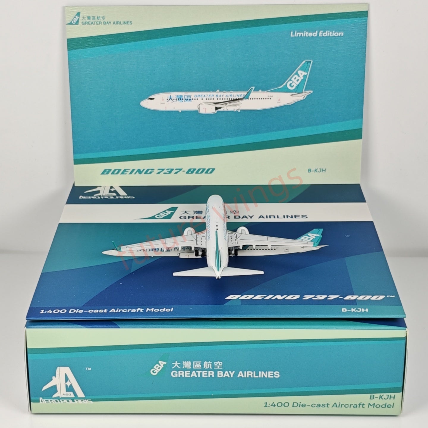 1:400 AeroPolaris Greater Bay Airlines B737-800 B-KJH Aircraft Model+Free Tractor