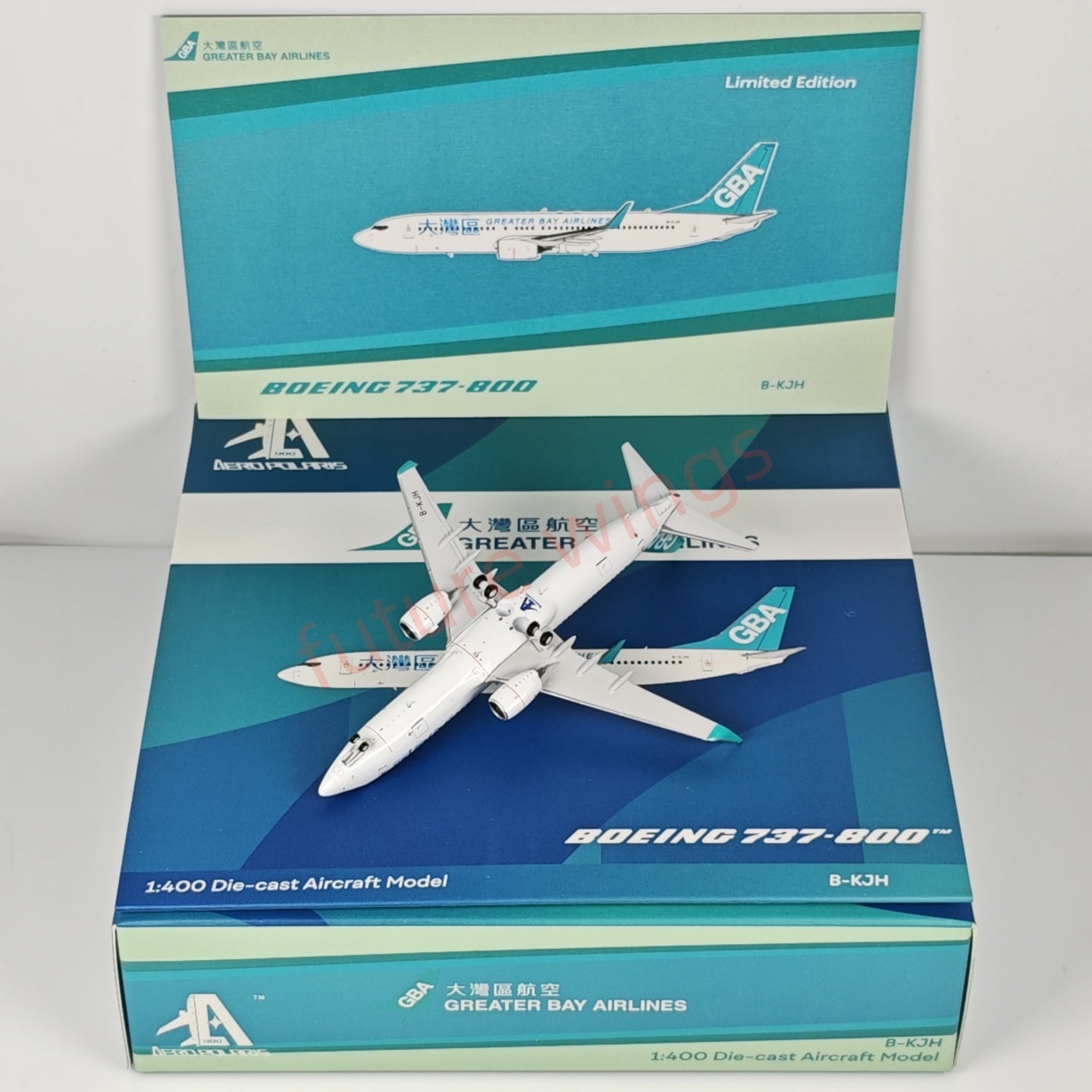 1:400 AeroPolaris Greater Bay Airlines B737-800 B-KJH Aircraft Model+Free Tractor