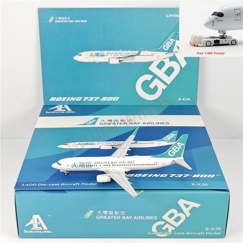 1:400 AeroPolaris Greater Bay Airlines B737-800 B-KJA Aircraft Model+Free Tractor