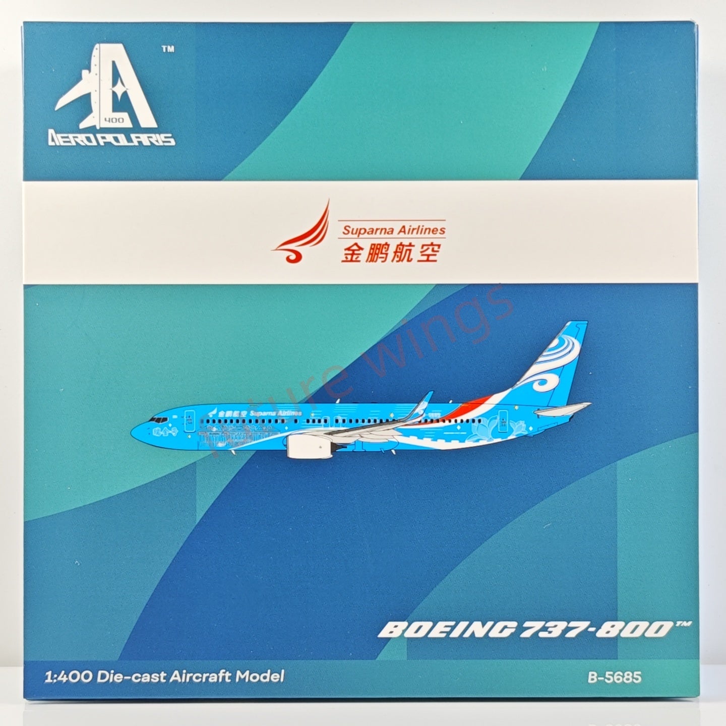 1:400 AeroPolaris Suparna Airlines B737-800 B-5685 Aircraft Model+Free Tractor