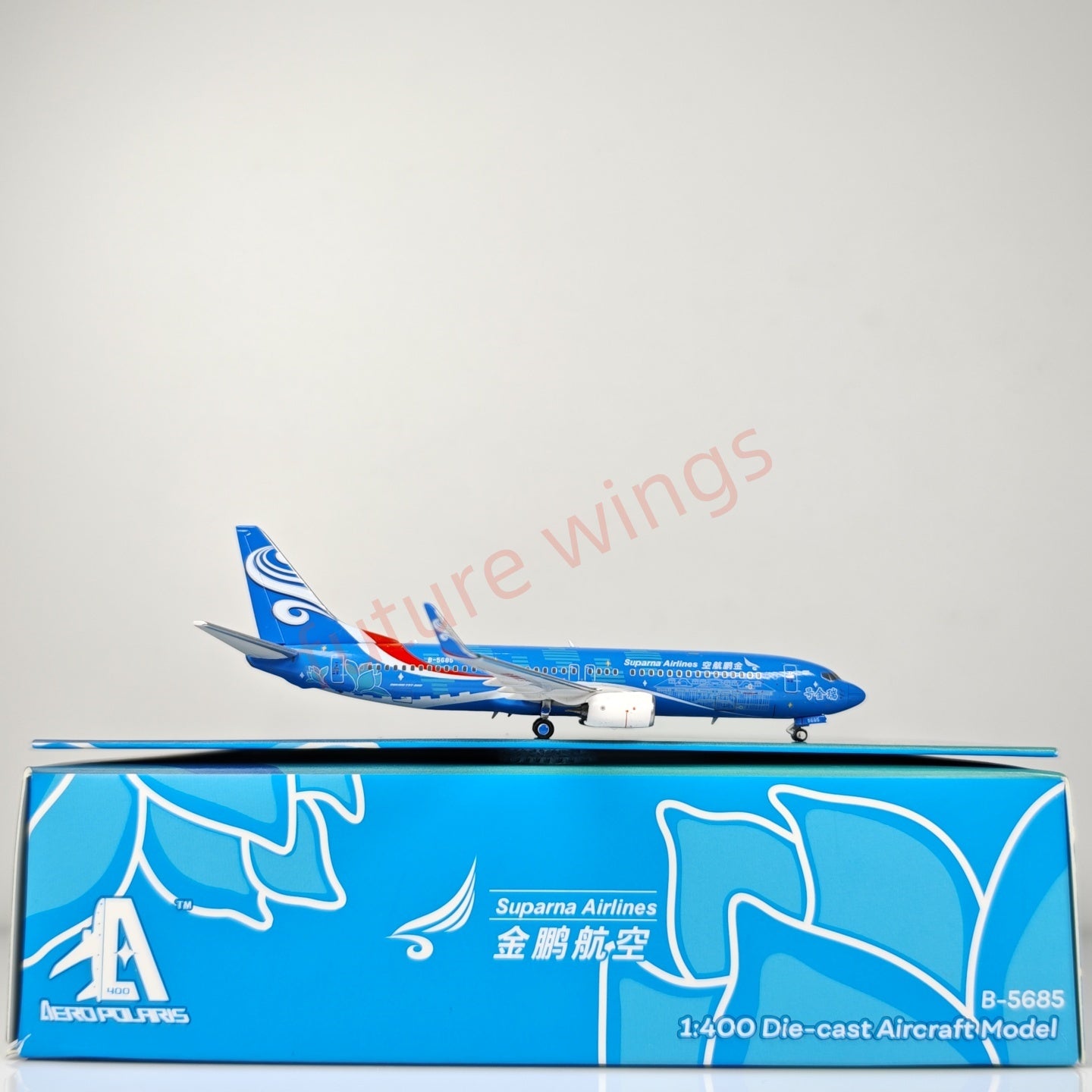 1:400 AeroPolaris Suparna Airlines B737-800 B-5685 Aircraft Model+Free Tractor