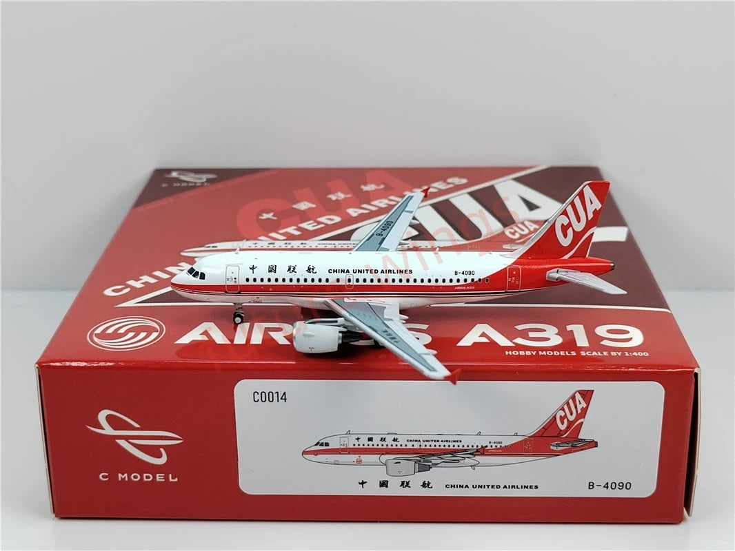 1:400 C model China United Airlines A319 B-4090 B-4091 B-4092 Aircraft Model+Free Tractor