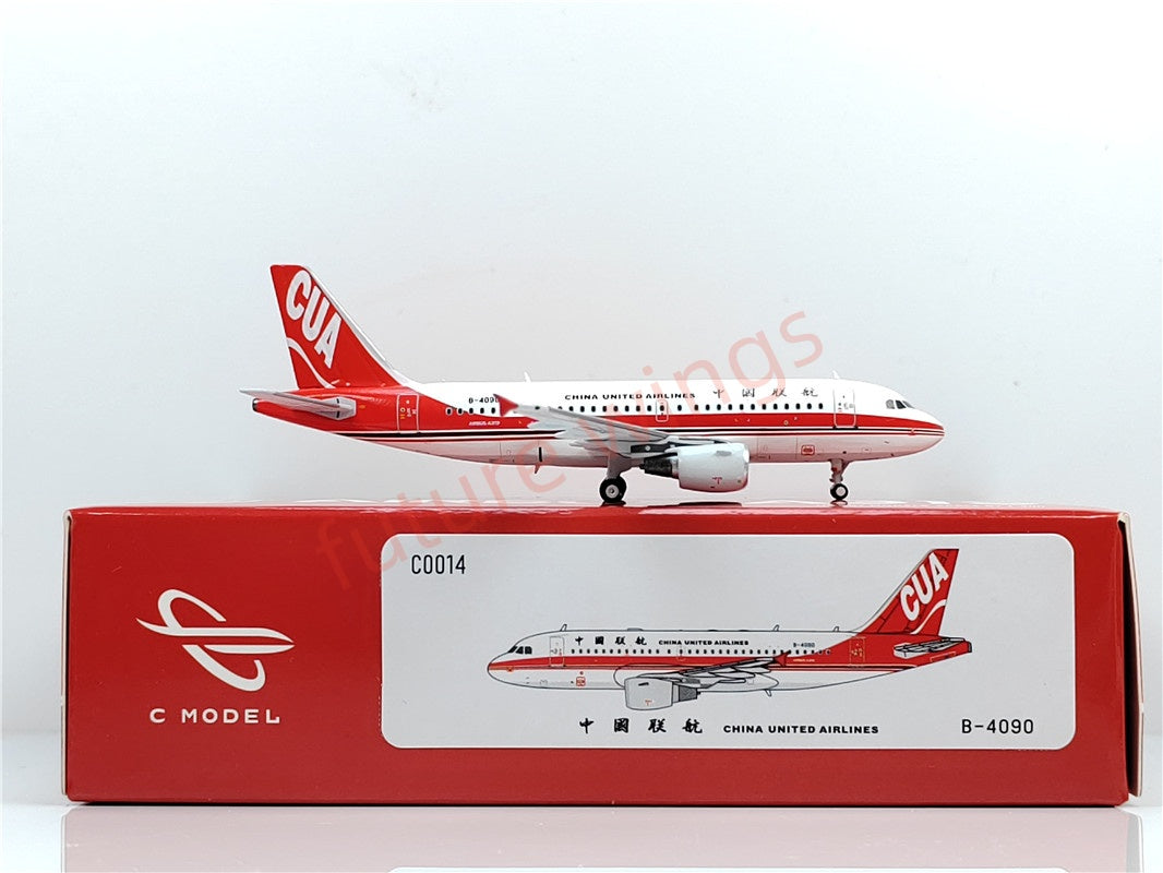 1:400 C model China United Airlines A319 B-4090 B-4091 B-4092 Aircraft Model+Free Tractor