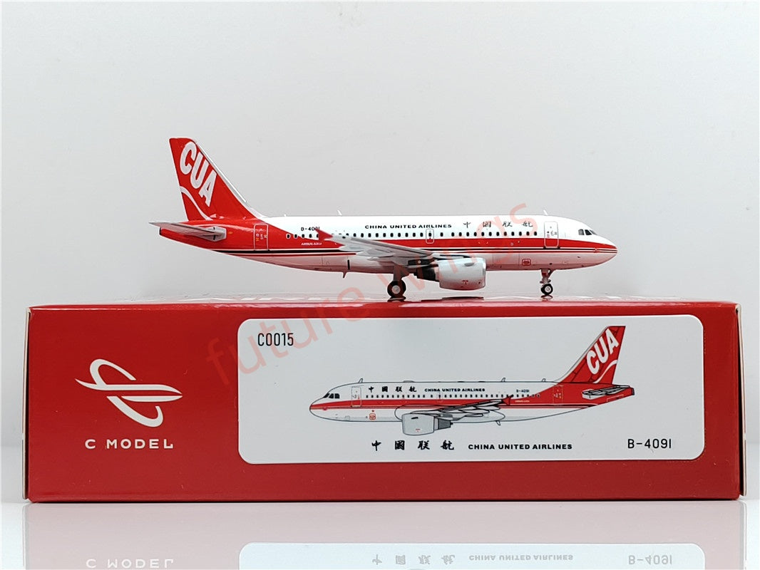 1:400 C model China United Airlines A319 B-4090 B-4091 B-4092 Aircraft Model+Free Tractor