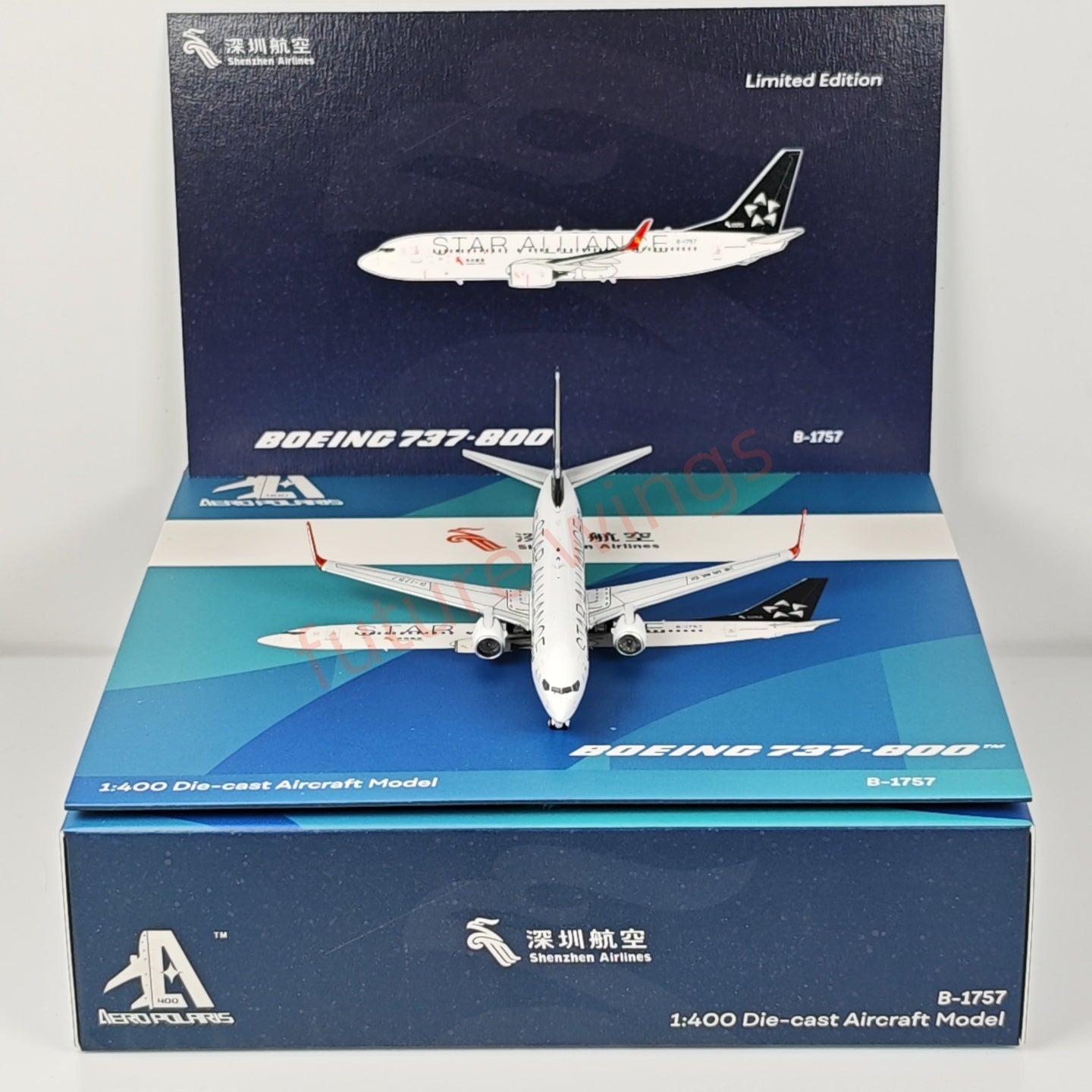 1:400 AeroPolaris ShenZhen Airlines B737-800 B-1757 B-1758 “STAR ALLIANCE”Aircraft Model+Free Tracto