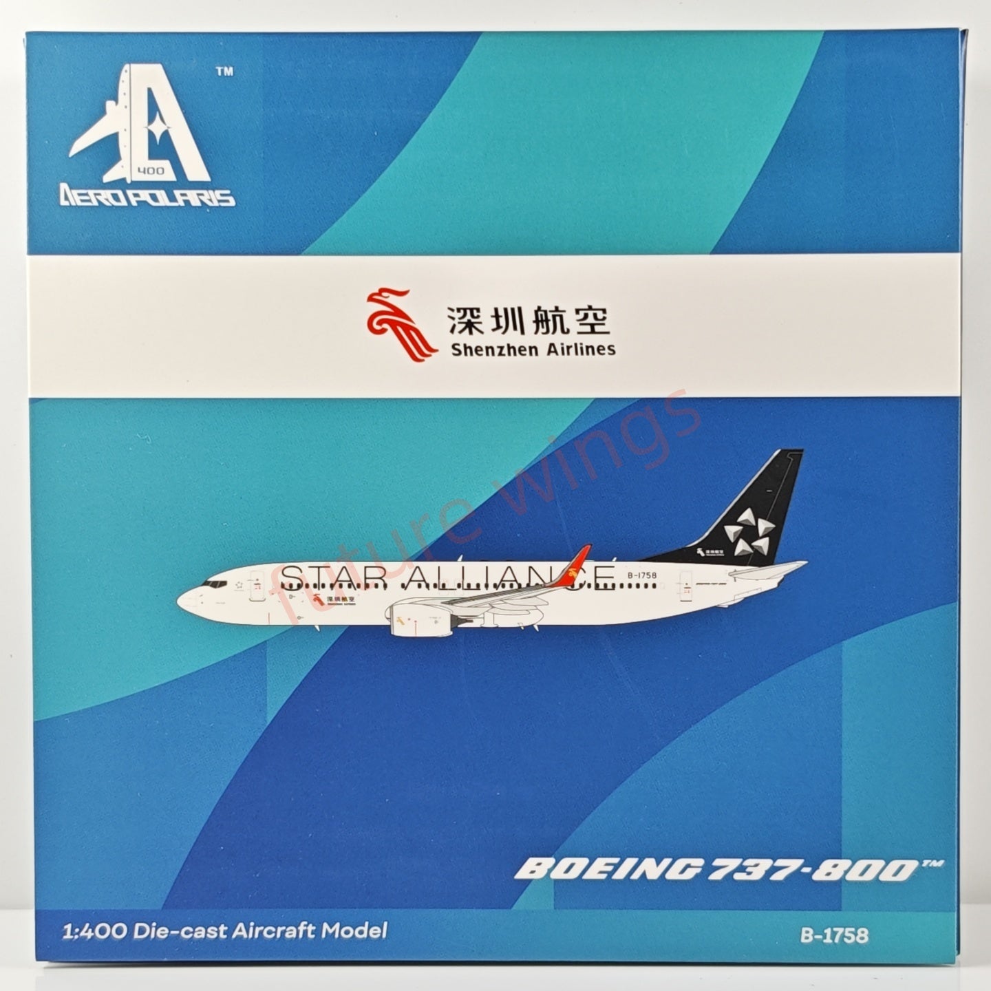 1:400 AeroPolaris ShenZhen Airlines B737-800 B-1757 B-1758 “STAR ALLIANCE”Aircraft Model+Free Tracto
