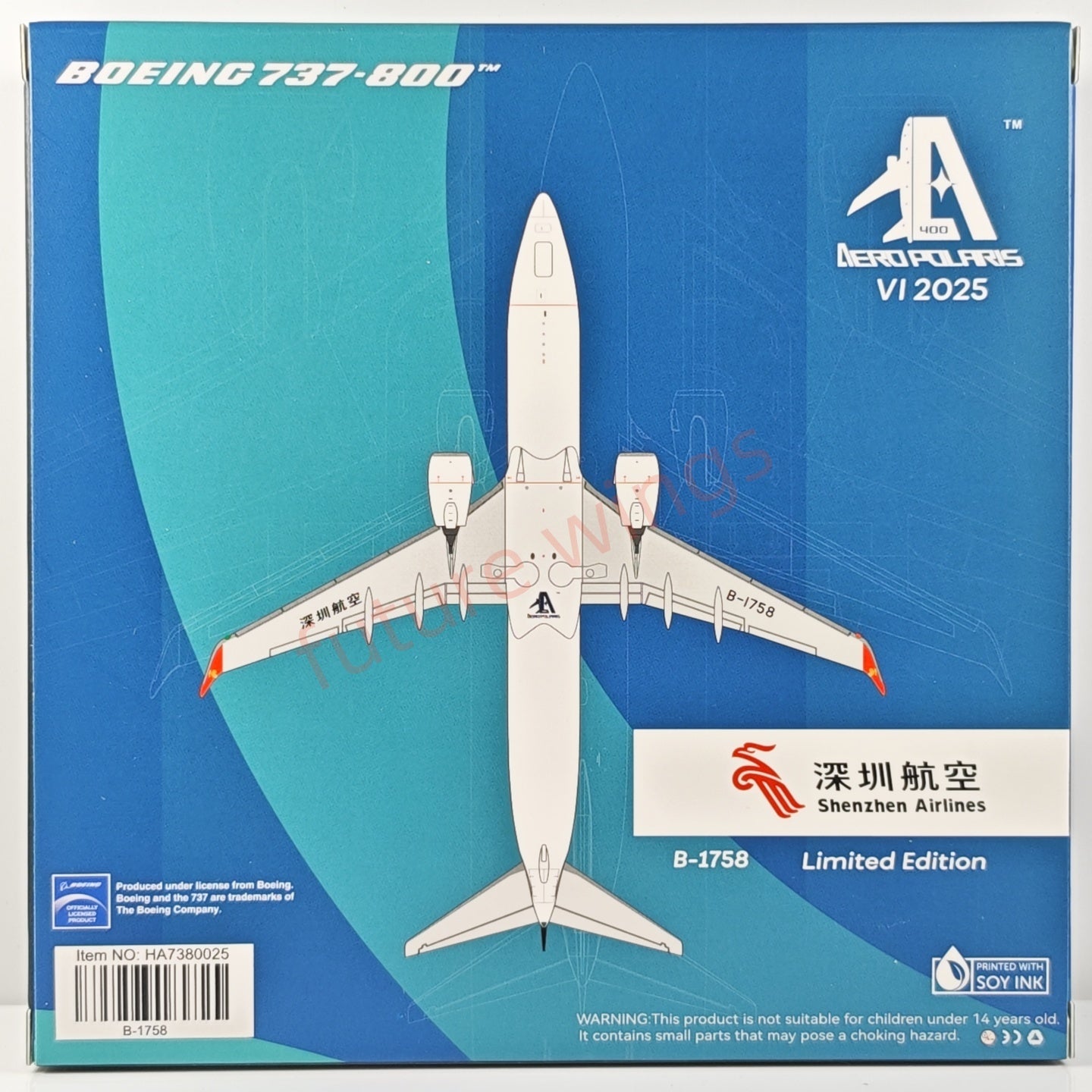 1:400 AeroPolaris ShenZhen Airlines B737-800 B-1757 B-1758 “STAR ALLIANCE”Aircraft Model+Free Tracto