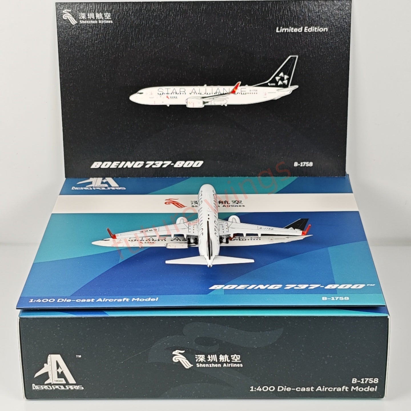 1:400 AeroPolaris ShenZhen Airlines B737-800 B-1757 B-1758 “STAR ALLIANCE”Aircraft Model+Free Tracto