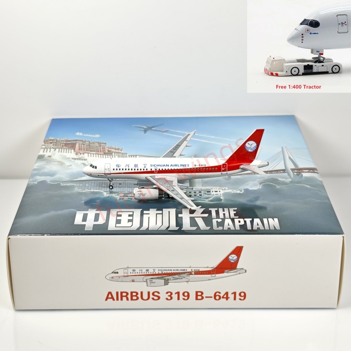 1:400 Geministar SiChuan Airlines A319 B-6419 "China Captain" Aircraft Model+Free Tractor