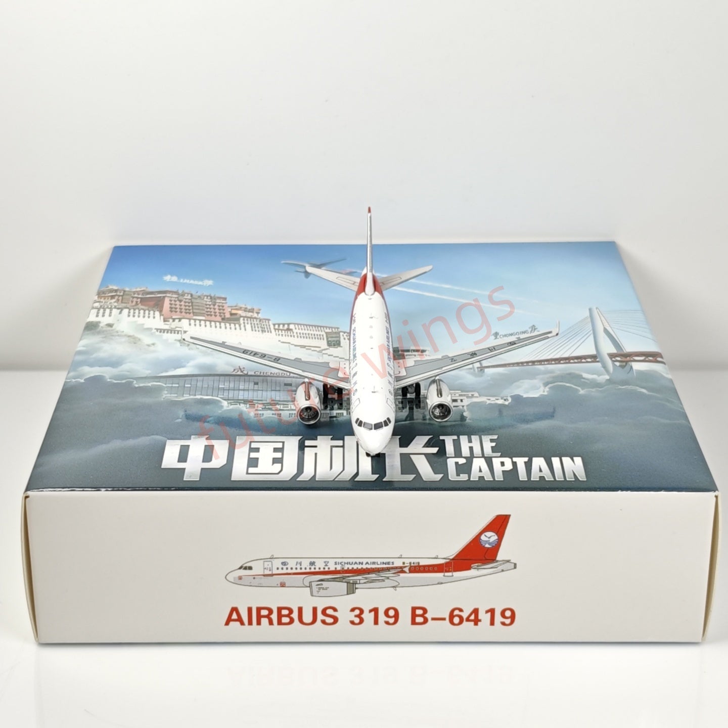 1:400 Geministar SiChuan Airlines A319 B-6419 "China Captain" Aircraft Model+Free Tractor