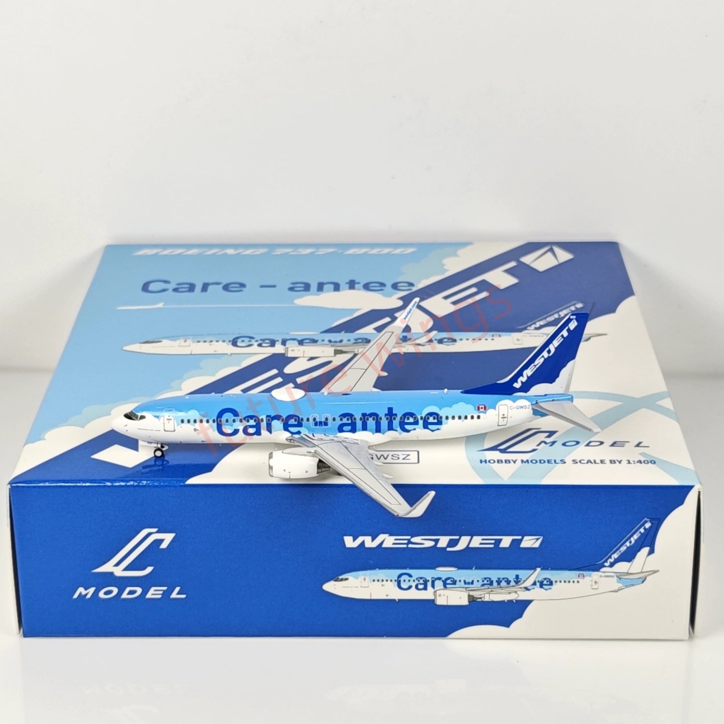 1:400 C Model WestJet Airlines B737-800 C-GWSZ Aircraft Model+Free Tractor