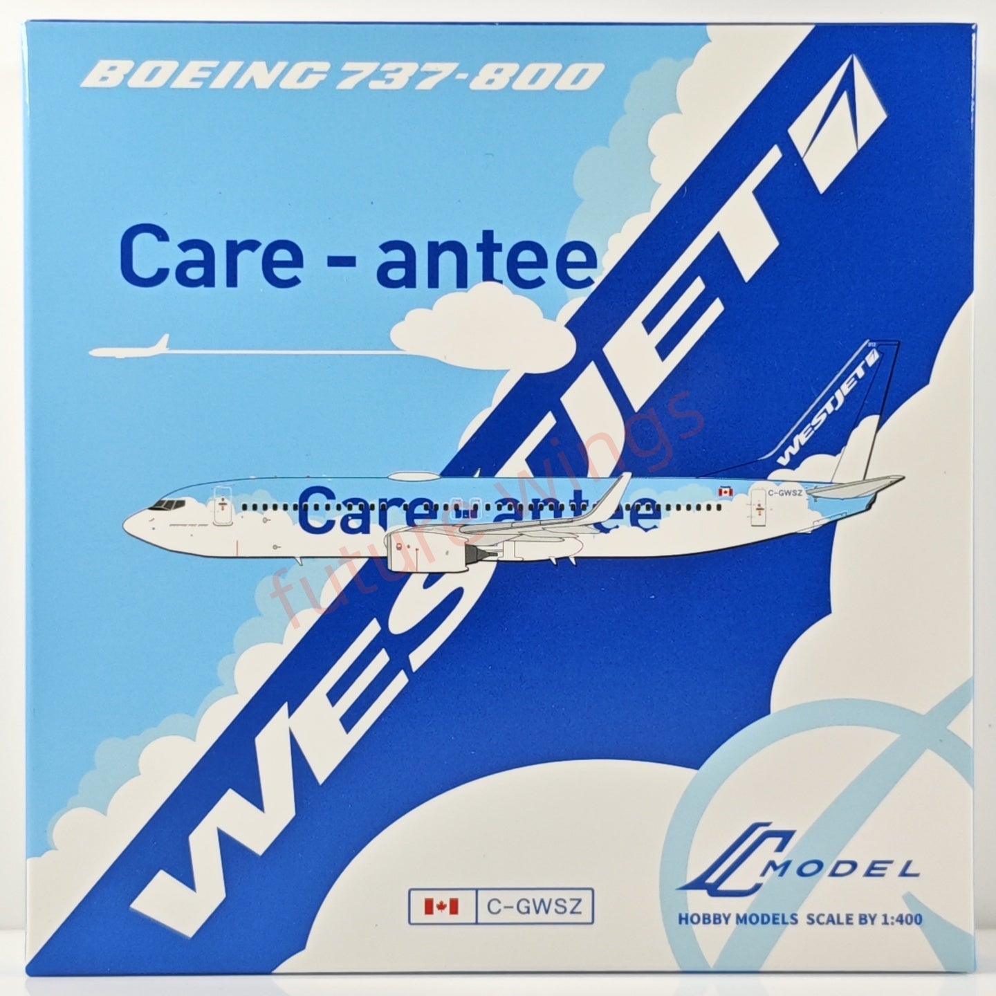 1:400 C Model WestJet Airlines B737-800 C-GWSZ Aircraft Model+Free Tractor