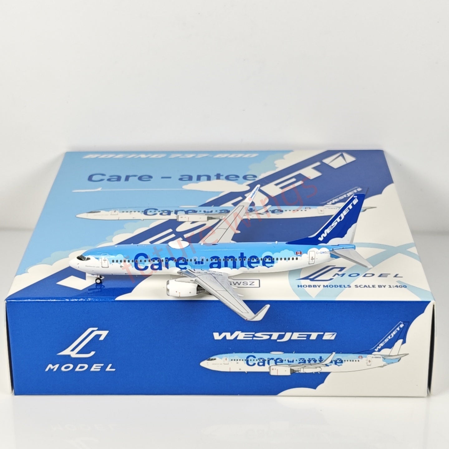 1:400 C Model WestJet Airlines B737-800 C-GWSZ Aircraft Model+Free Tractor