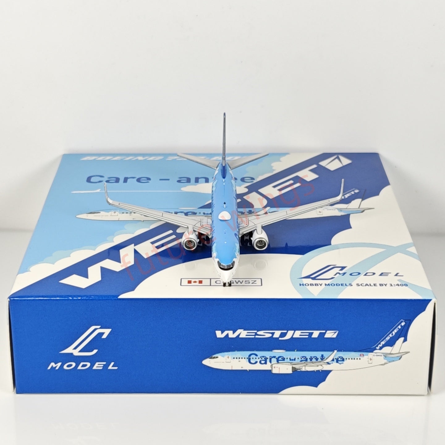 1:400 C Model WestJet Airlines B737-800 C-GWSZ Aircraft Model+Free Tractor