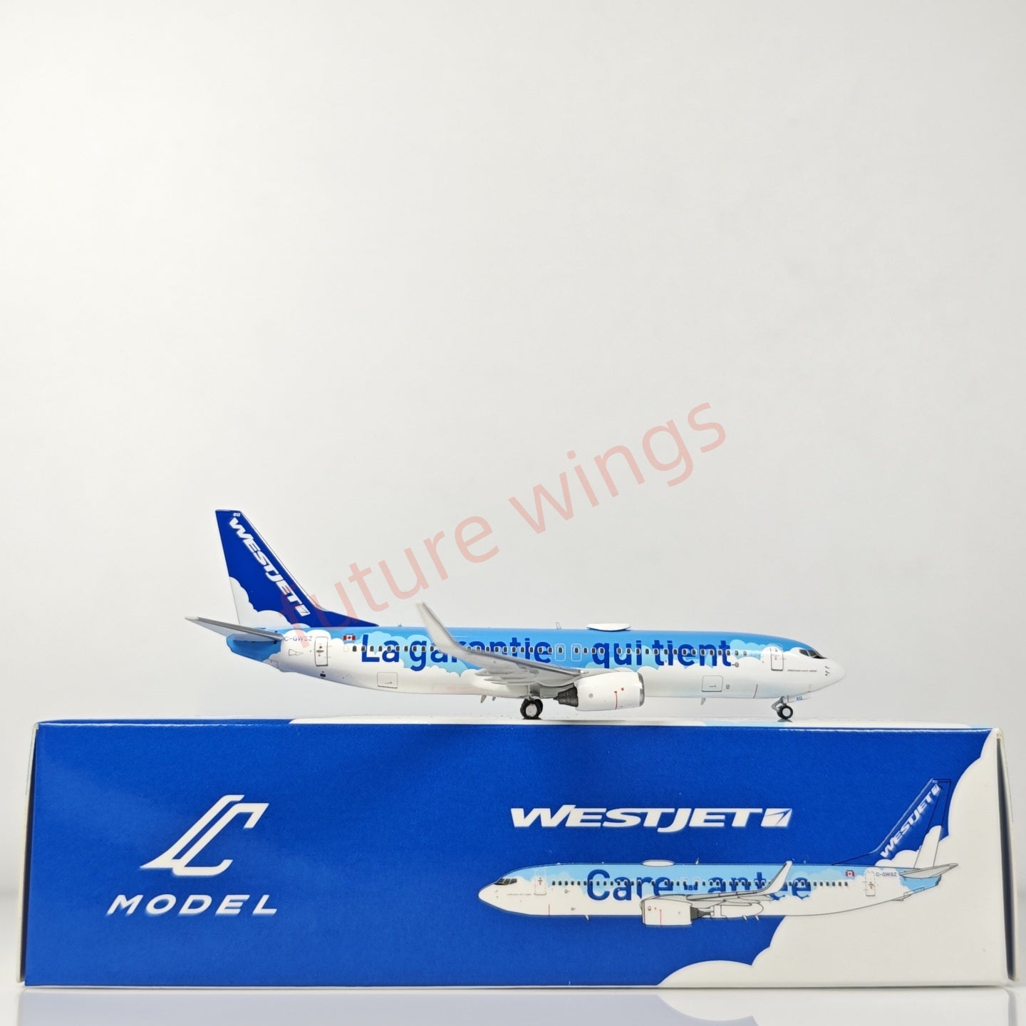 1:400 C Model WestJet Airlines B737-800 C-GWSZ Aircraft Model+Free Tractor