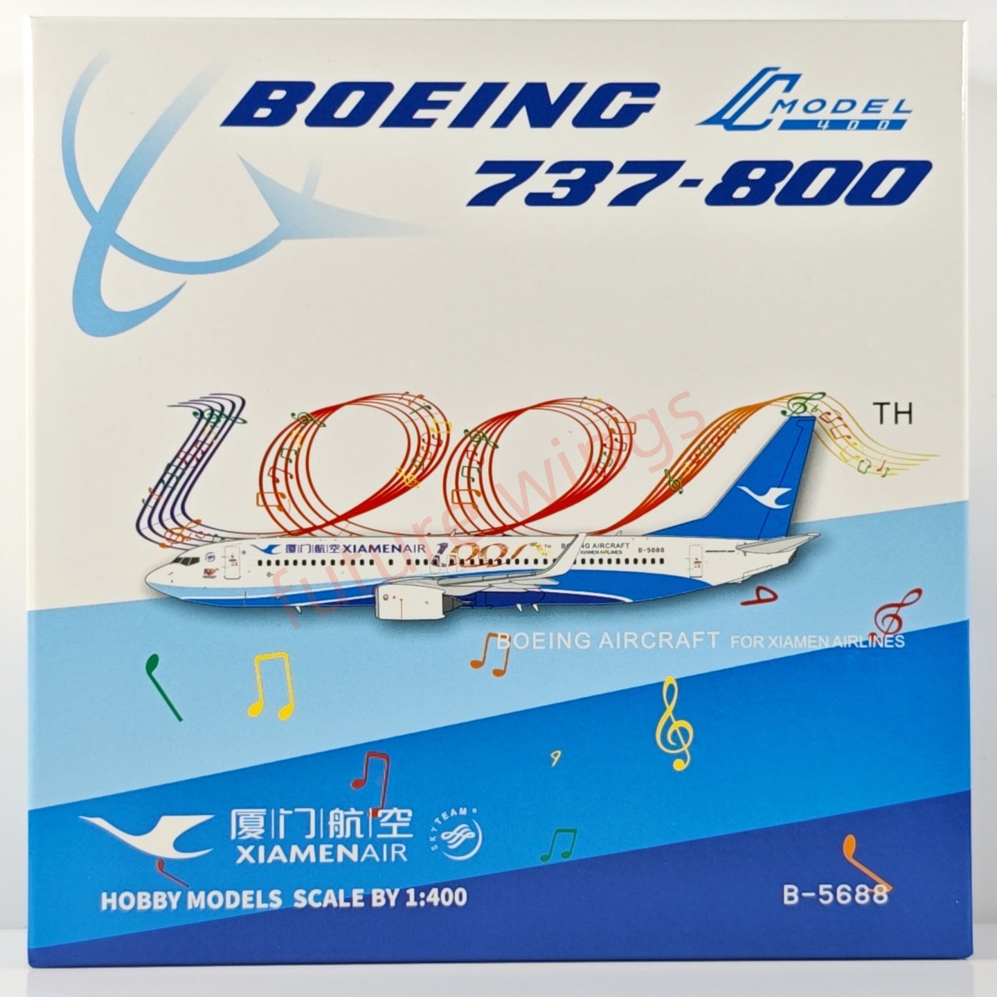 1:400 C Model Xiamen Airlines B737-800 B-5688 "100th" Aircraft Model+Free Tractor
