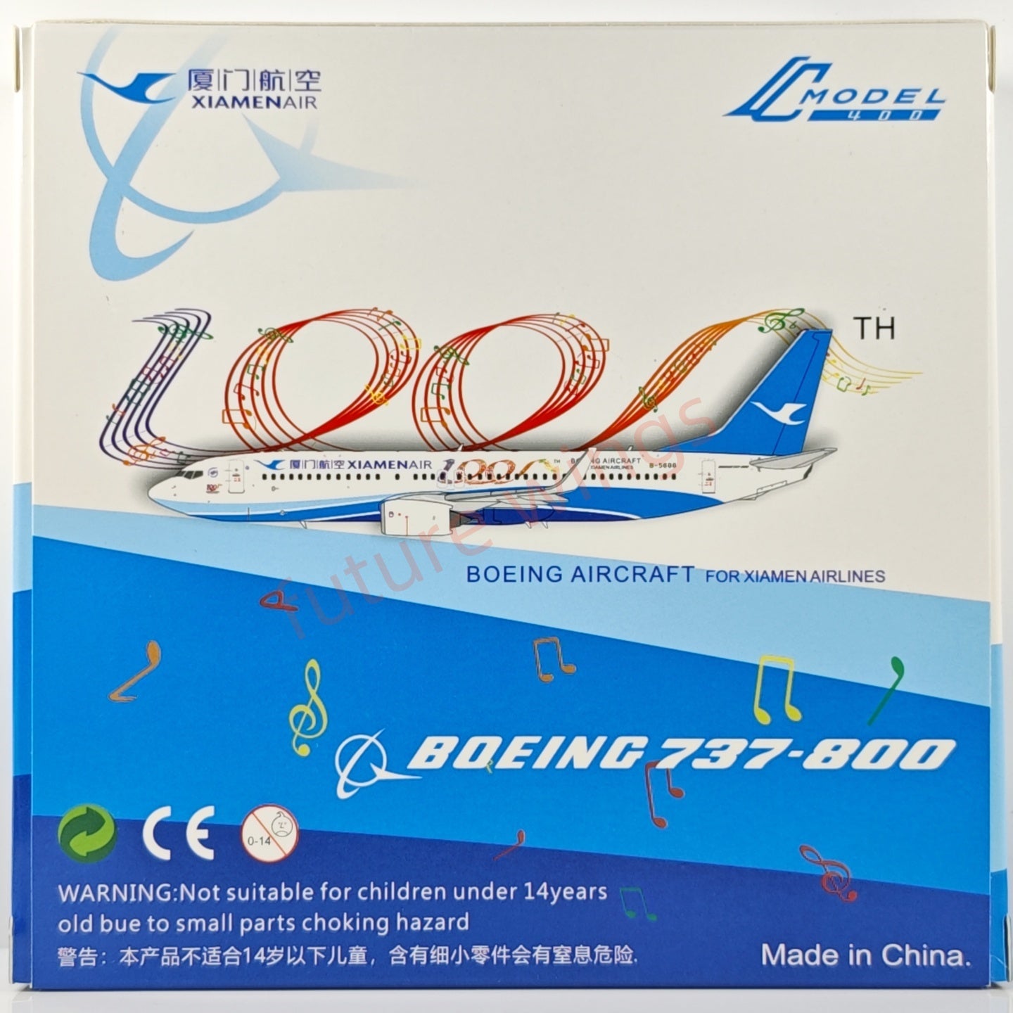 1:400 C Model Xiamen Airlines B737-800 B-5688 "100th" Aircraft Model+Free Tractor