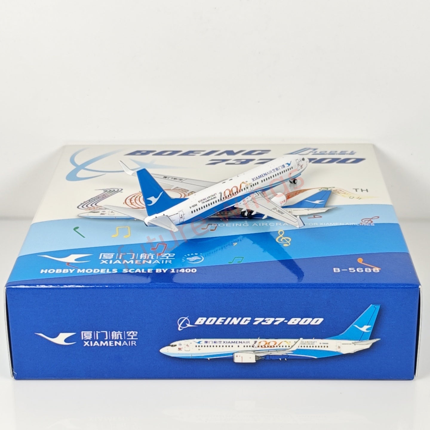 1:400 C Model Xiamen Airlines B737-800 B-5688 "100th" Aircraft Model+Free Tractor
