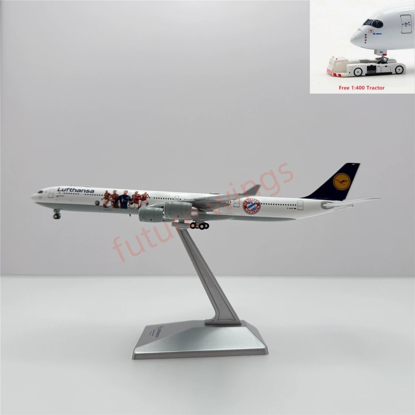 1:400 YY Wings Lufthansa Airlines A340-600 D-AIHF/D-AIHK Aircraft Model+Free Tractor