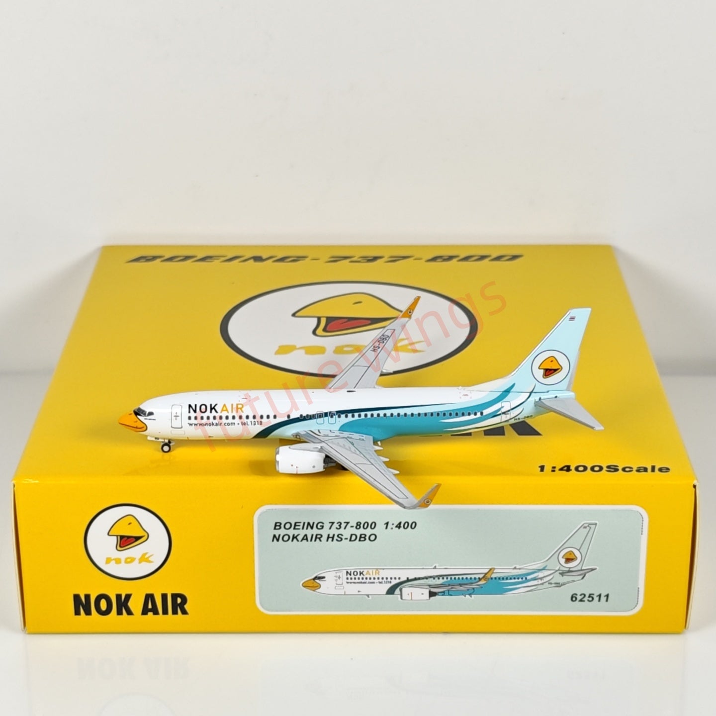 1:400 PandaModel NOK Air B737-800 HS-DBO Aircraft Model+Free Tractor