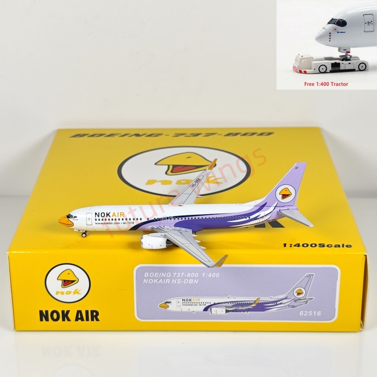 1:400 PandaModel NOK Air B737-800 HS-DBN Aircraft Model+Free Tractor