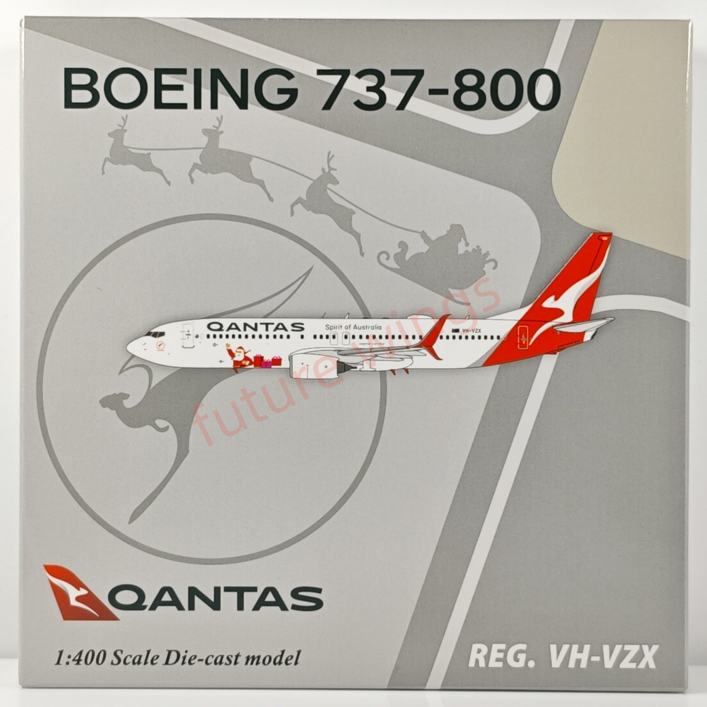 1:400 PandaModel Qantas Airways B737-800 VH-VZX Aircraft Model+Free Tractor