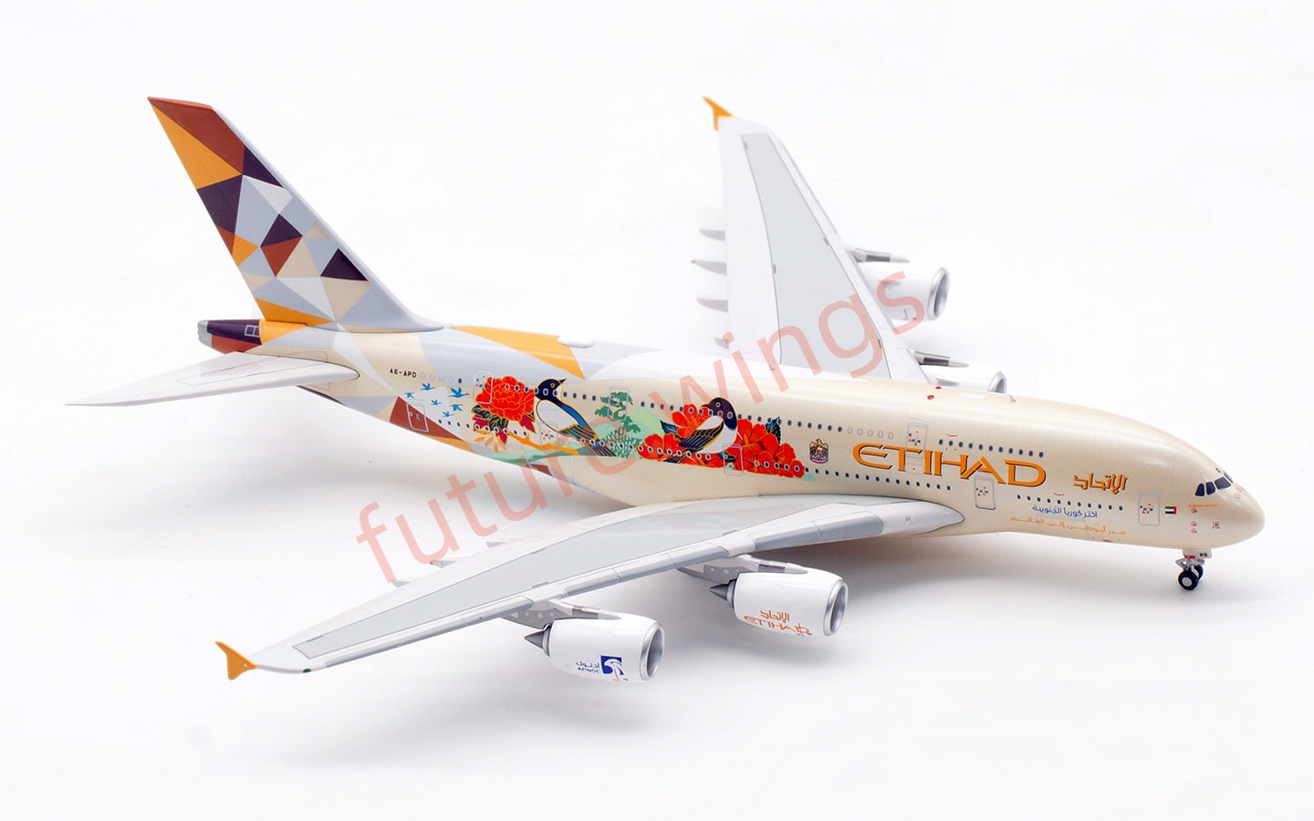 1:400 Aviation400 Etihad Airways A380 A6-APD Aircraft Model Free Tractor+Stand
