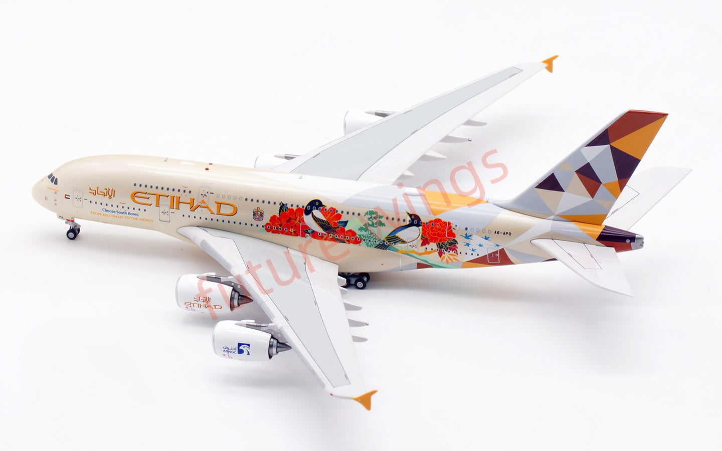 1:400 Aviation400 Etihad Airways A380 A6-APD Aircraft Model Free Tractor+Stand
