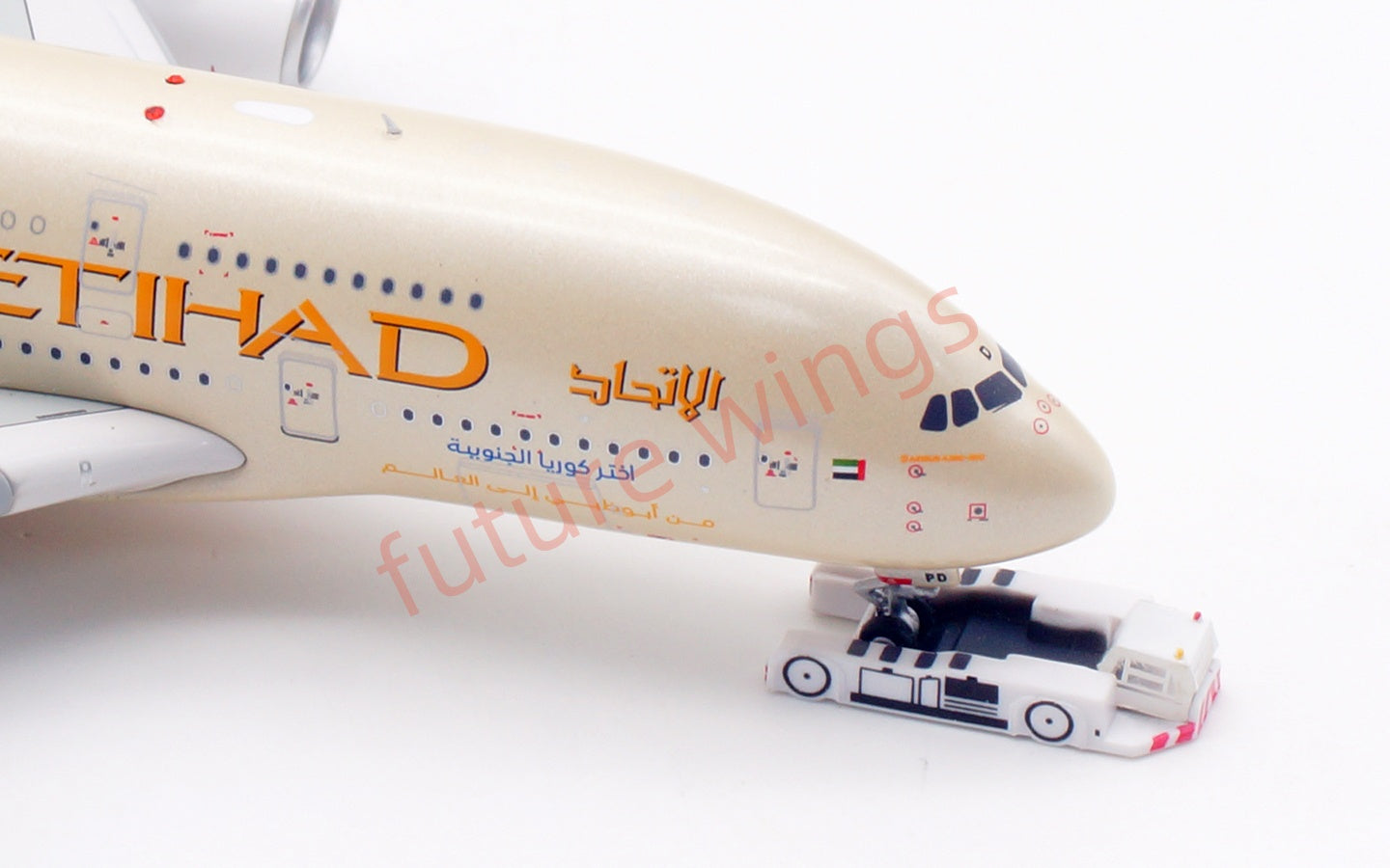 1:400 Aviation400 Etihad Airways A380 A6-APD Aircraft Model Free Tractor+Stand