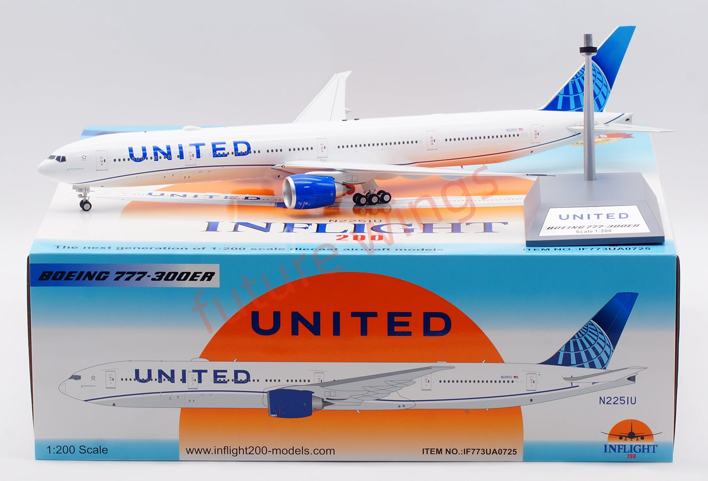 1:200 InFlight200 United Airlines B777-300 N2251U Diecast Aircraft Model