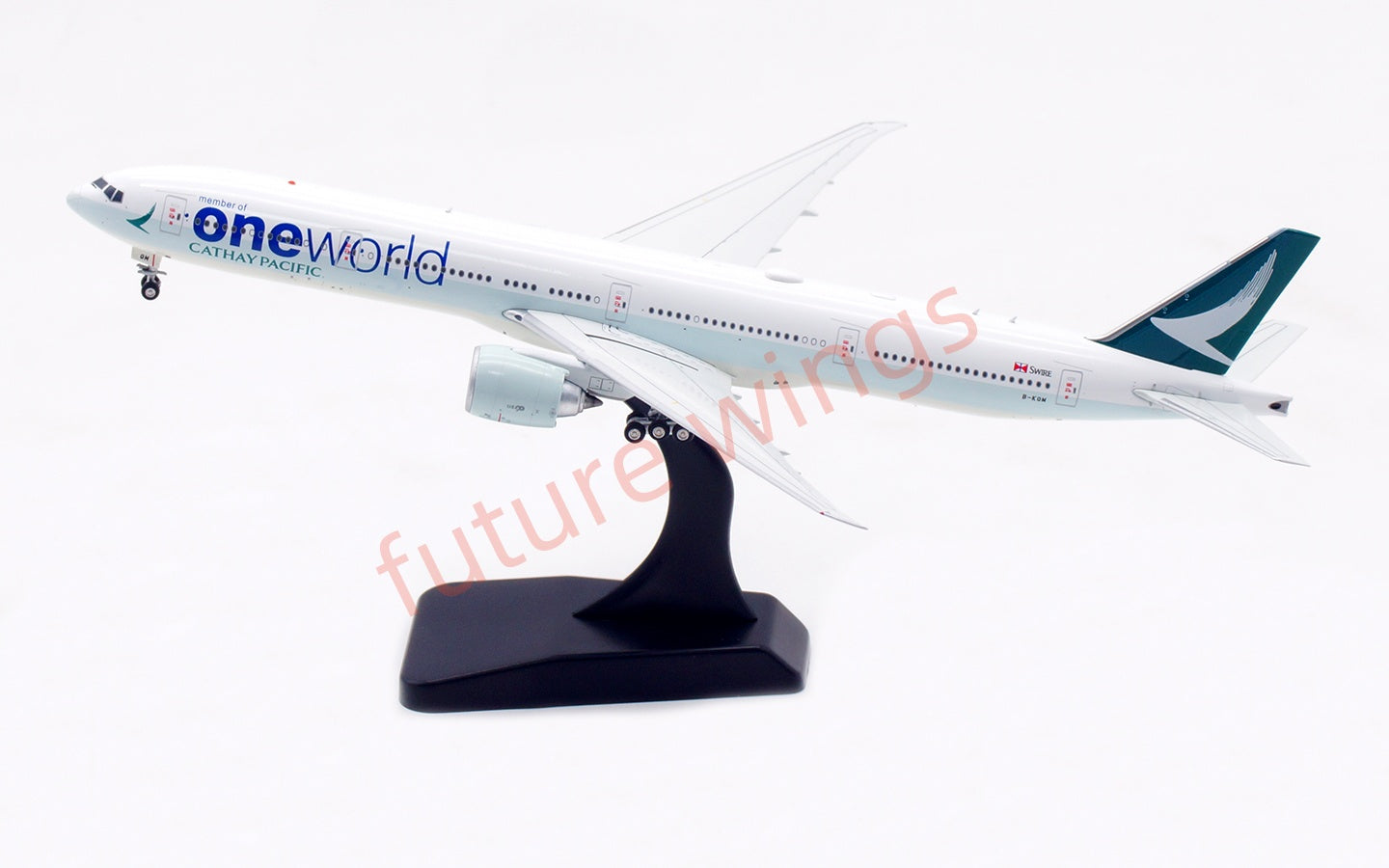 1:400 Aviation400 Cathay Pacific B777-300ER B-KQM Aircraft Model Free Tractor+Stand