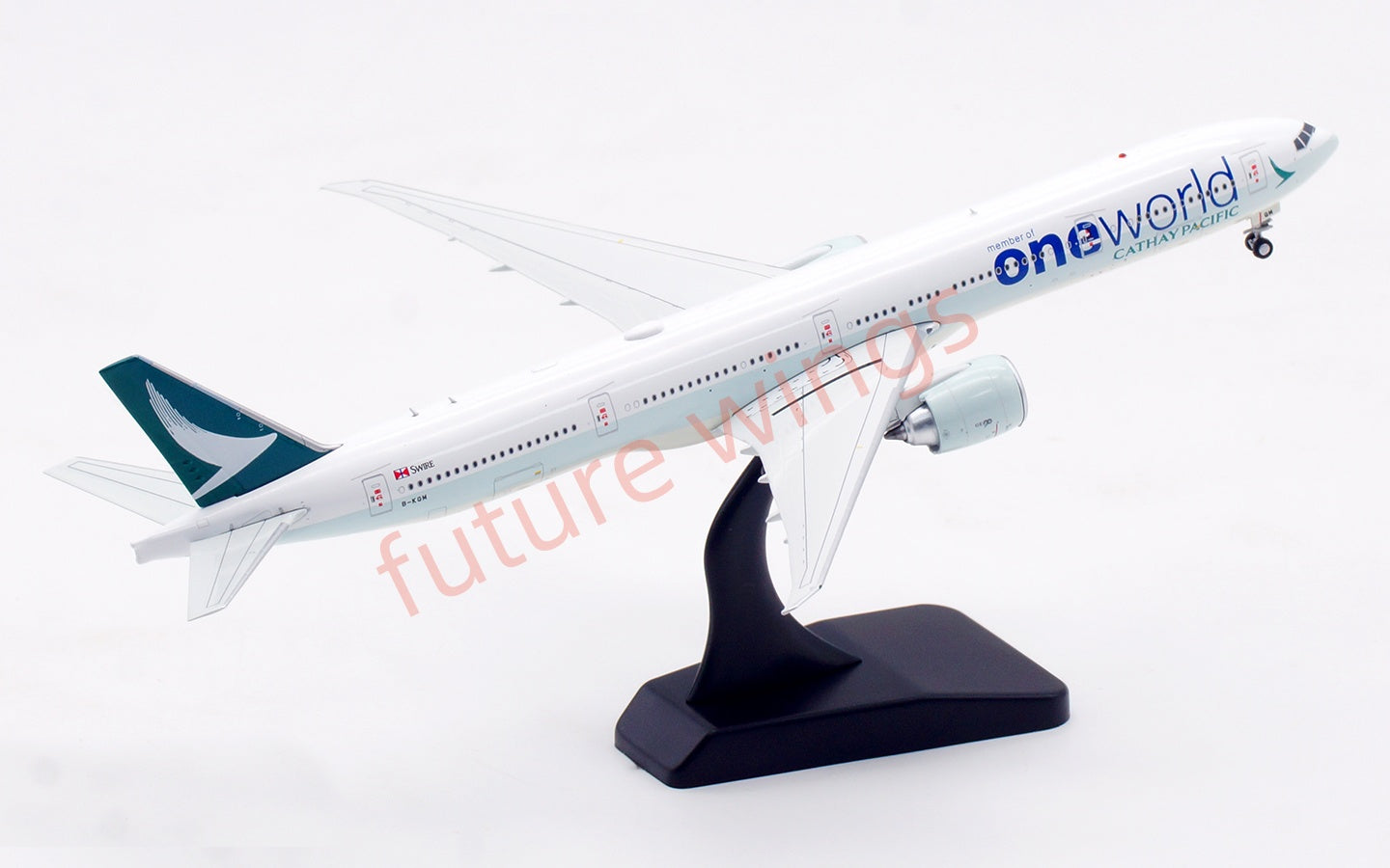1:400 Aviation400 Cathay Pacific B777-300ER B-KQM Aircraft Model Free Tractor+Stand