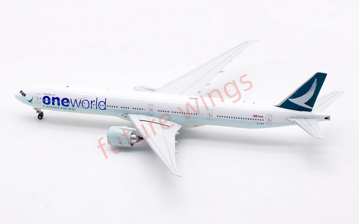 1:400 Aviation400 Cathay Pacific B777-300ER B-KQM Aircraft Model Free Tractor+Stand