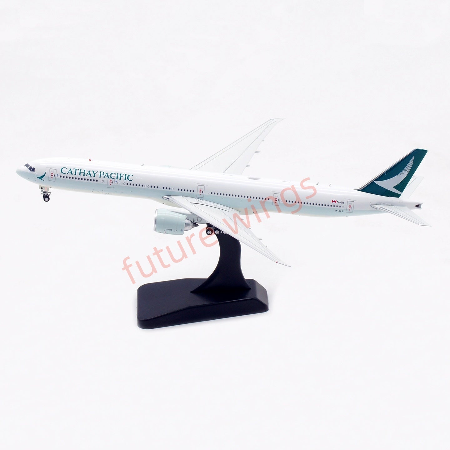 1:400 Aviation400 Cathay Pacific B777-300ER B-KQZ Aircraft Model Free Tractor+Stand