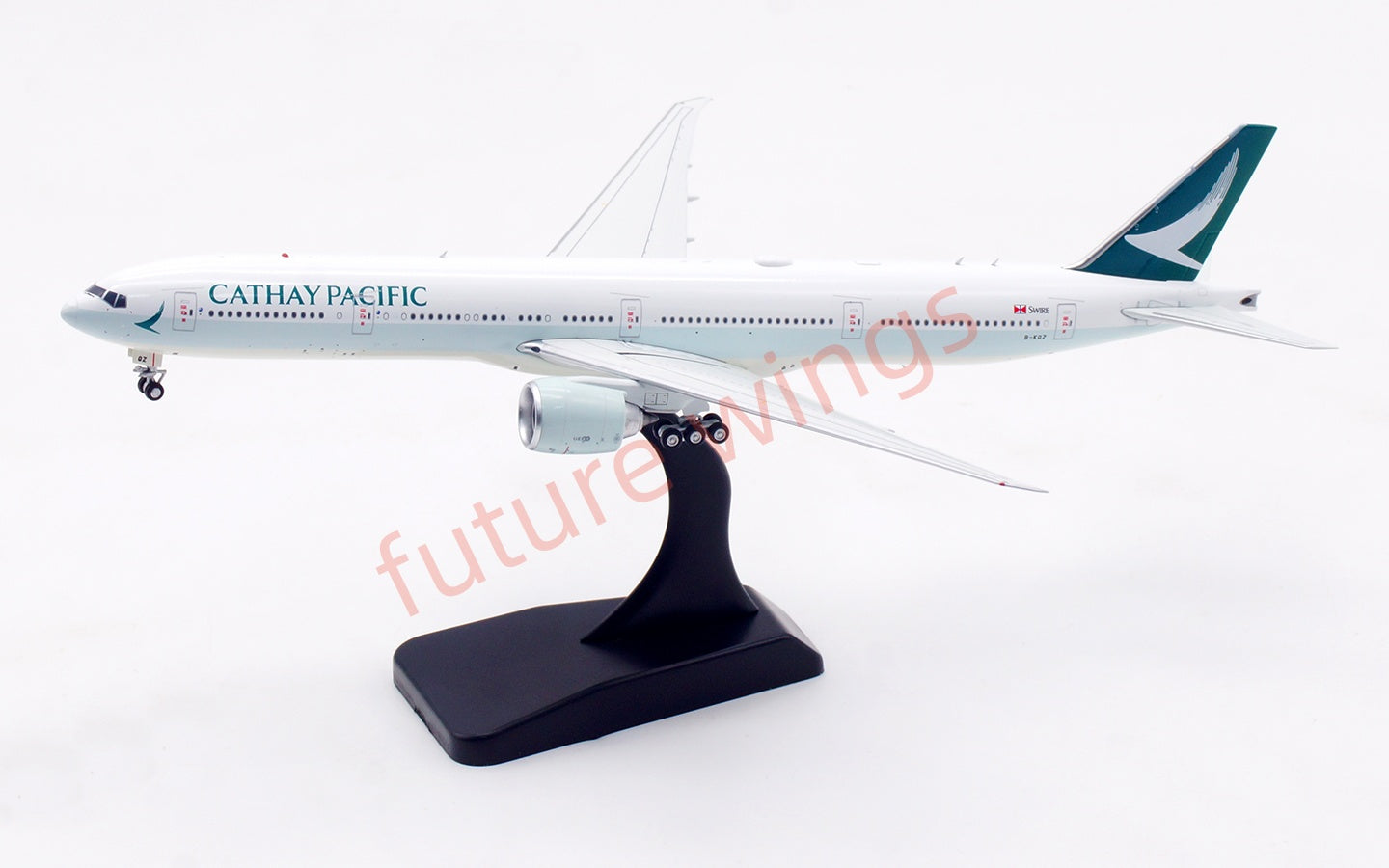 1:400 Aviation400 Cathay Pacific B777-300ER B-KQZ Aircraft Model Free Tractor+Stand