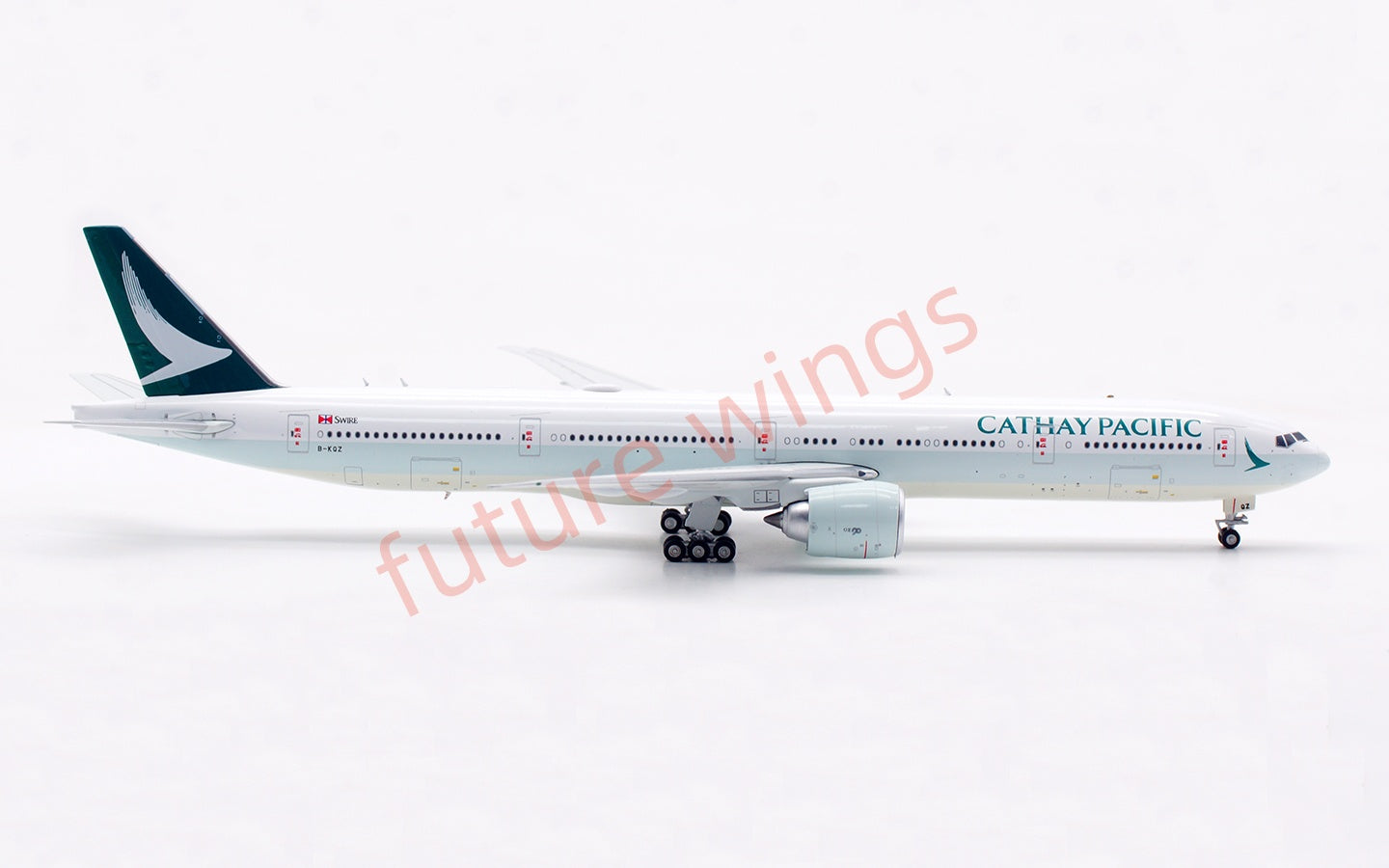 1:400 Aviation400 Cathay Pacific B777-300ER B-KQZ Aircraft Model Free Tractor+Stand