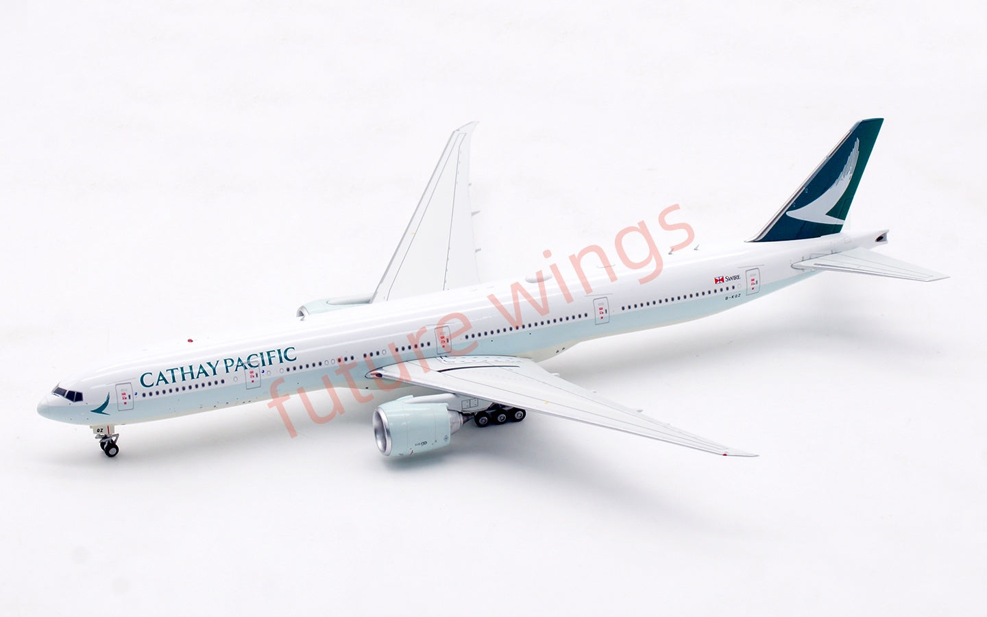 1:400 Aviation400 Cathay Pacific B777-300ER B-KQZ Aircraft Model Free Tractor+Stand