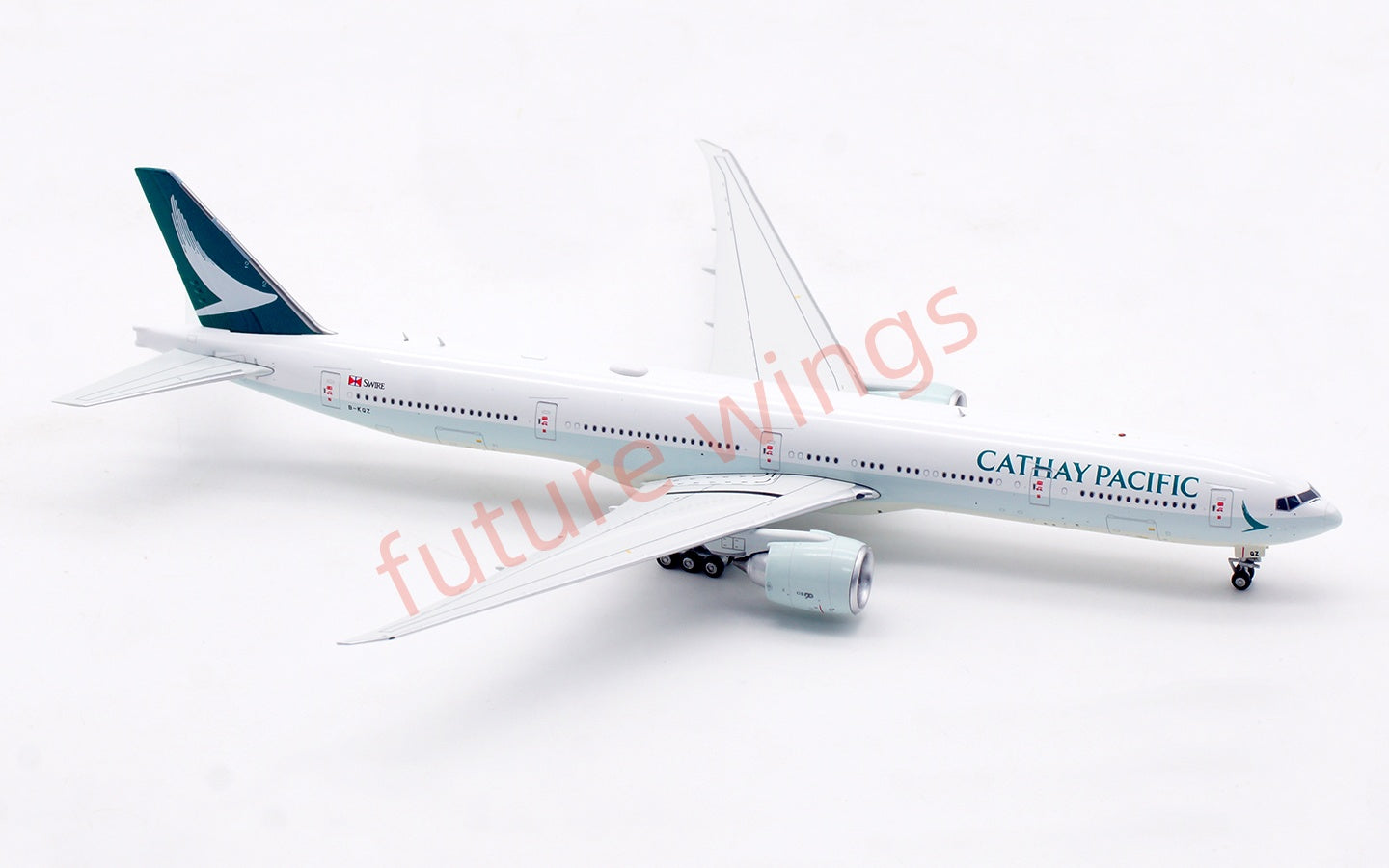 1:400 Aviation400 Cathay Pacific B777-300ER B-KQZ Aircraft Model Free Tractor+Stand