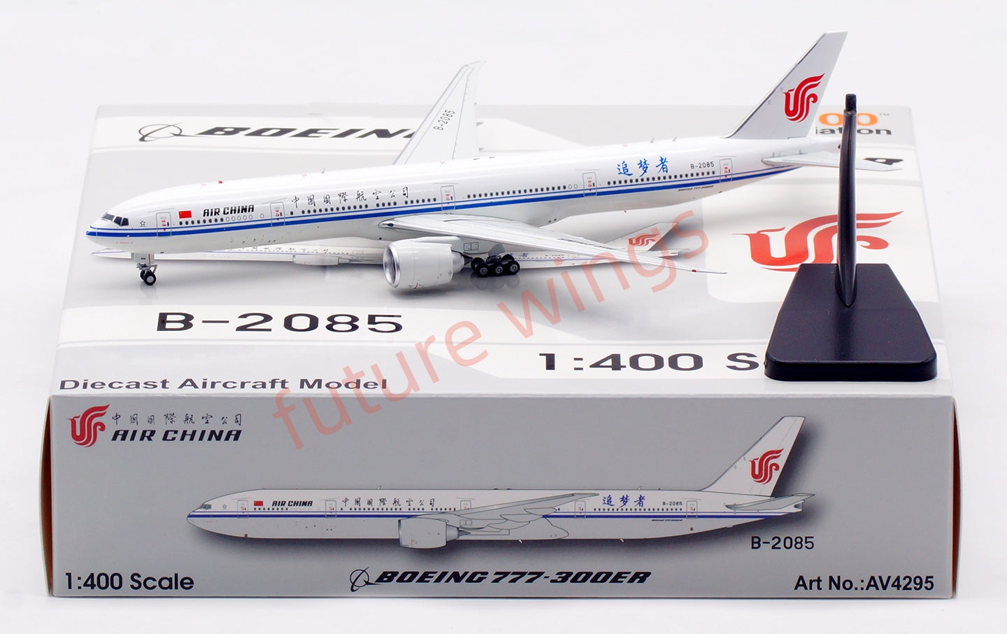 1:400 Aviation400 Air China B777-300ER B-2085 Aircraft Model Free Tractor+Stand