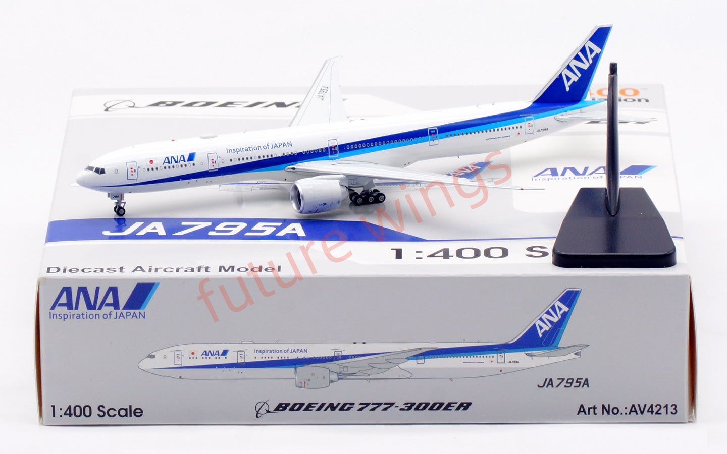 1:400 Aviation400 ANA B777-300ER JA795A Aircraft Model Free Tractor+Stand