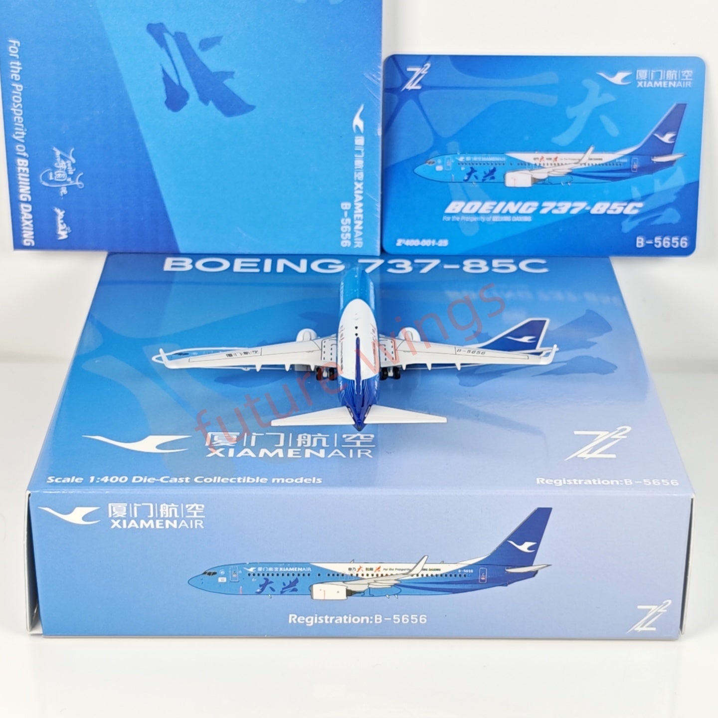 1:400 Z² MODEL Xiamen Air B737-800 B-5656 "DAXING Airport"Aircraft Model+Free Tractor