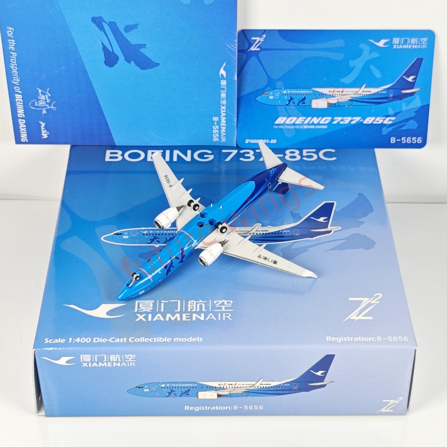 1:400 Z² MODEL Xiamen Air B737-800 B-5656 "DAXING Airport"Aircraft Model+Free Tractor