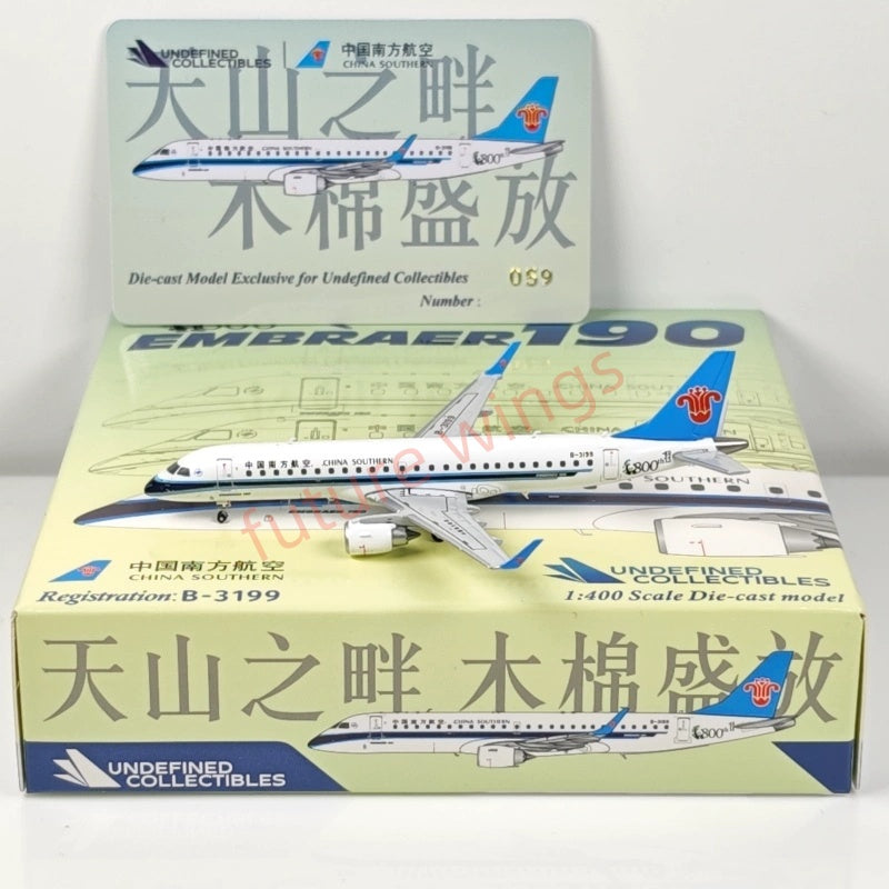 1:400 UC Model China Southern Airlines ERJ-190 B-3199 Aircraft Model+Free Tractor