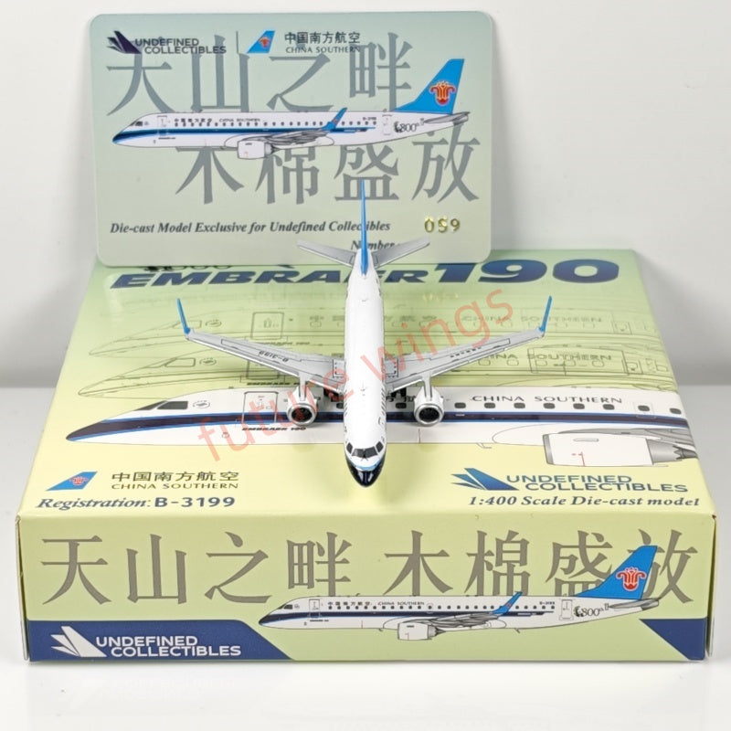 1:400 UC Model China Southern Airlines ERJ-190 B-3199 Aircraft Model+Free Tractor