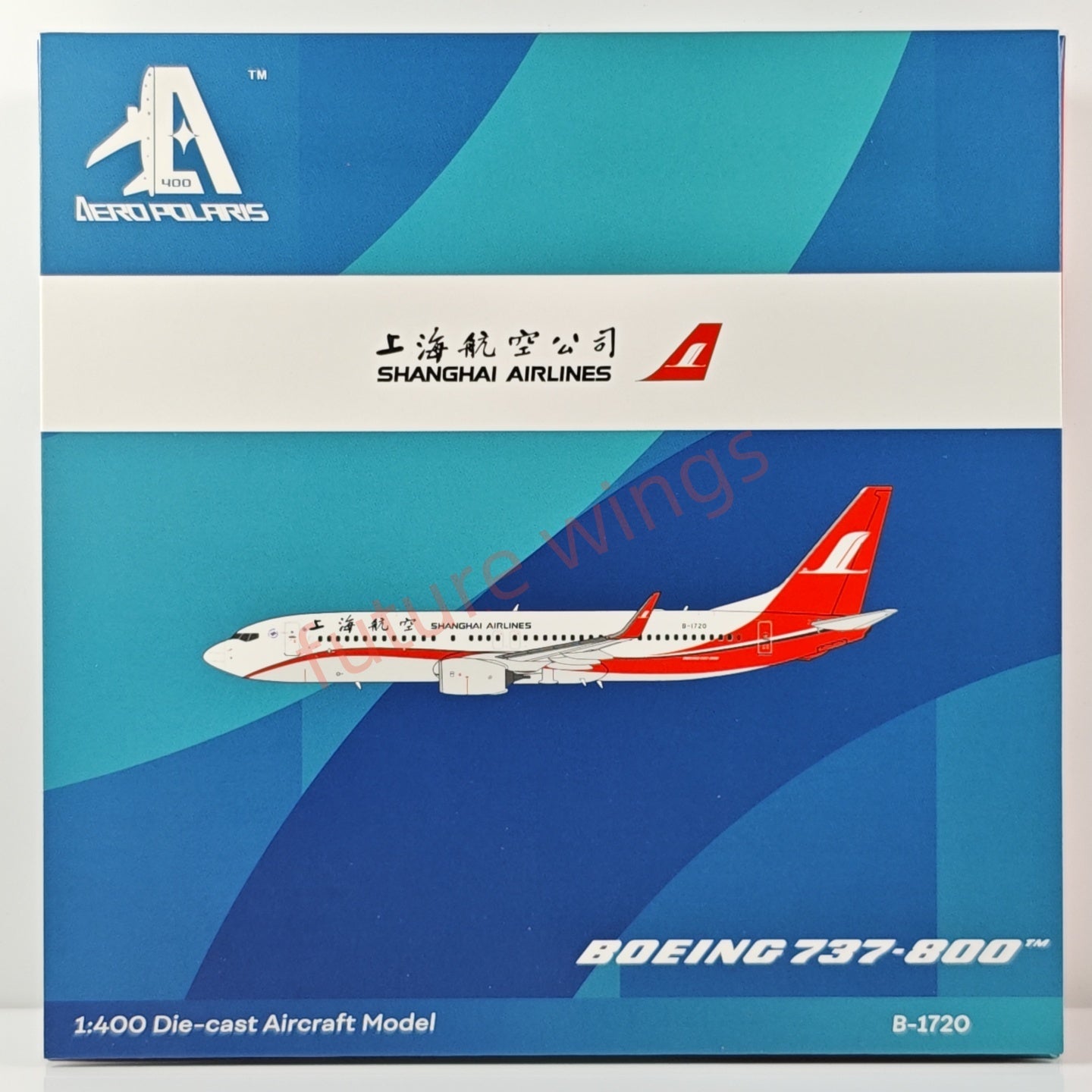 1:400 AeroPolaris ShangHai Airlines B737-800 B-16722 Aircraft Model+Free Tractor