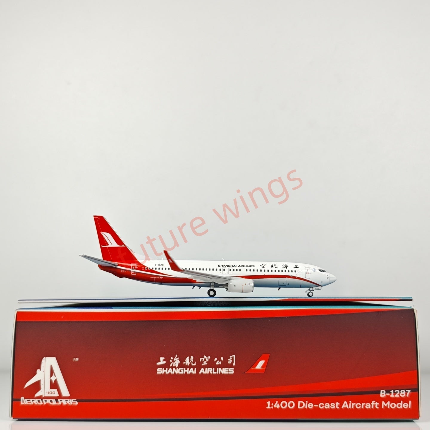 1:400 AeroPolaris ShangHai Airlines B737-800 B-16722 Aircraft Model+Free Tractor