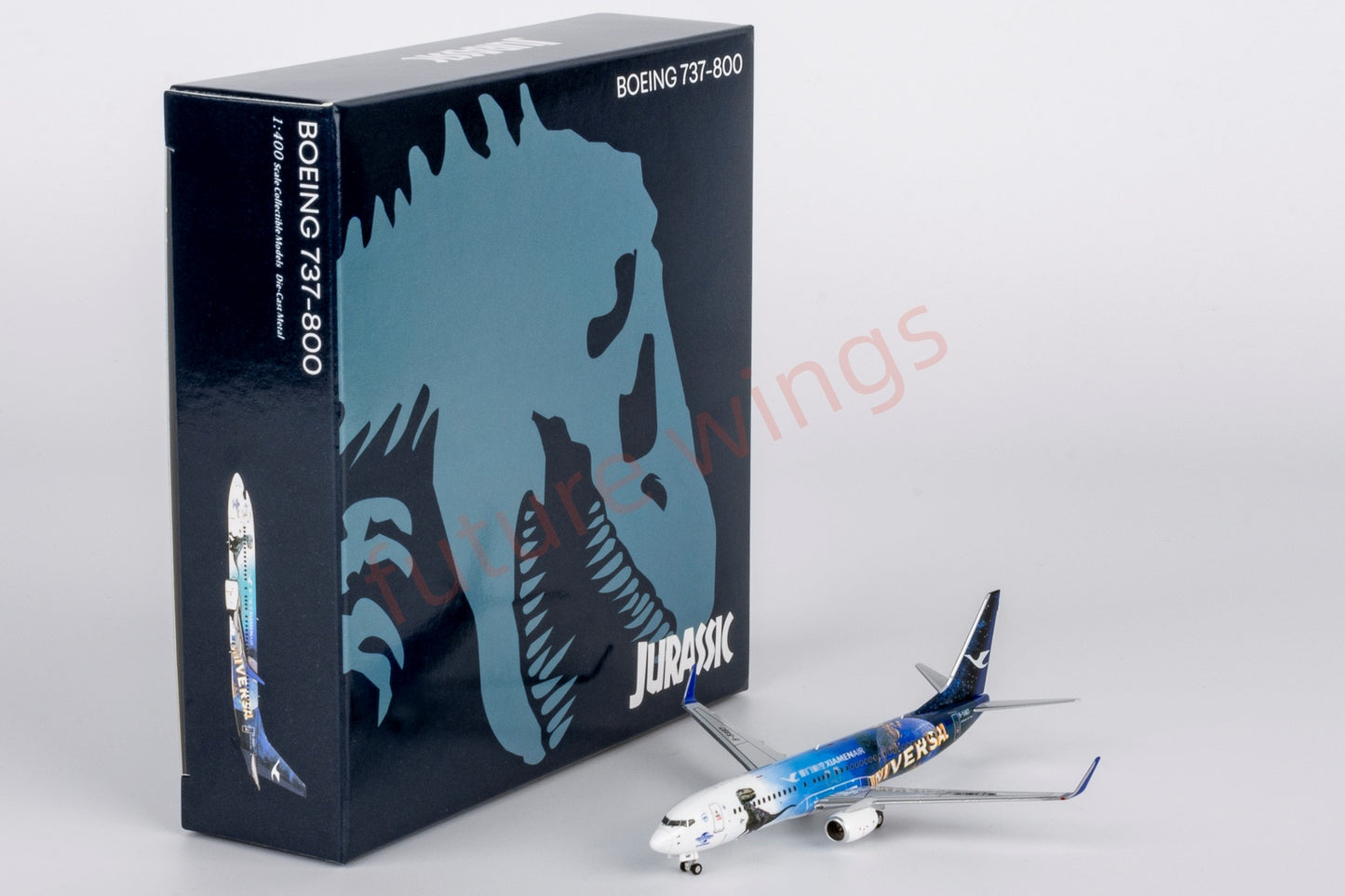 1:400 NG ModelsxBob Models NG58228 Xiamen Air B737-800 B-5487 "Jurassic World"Aircraft Model+Free Tractor